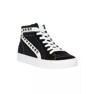 Women's Black and White High-Top Sneakers